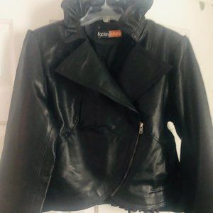LAMBSKIN LEATHER JACKET, BLACK SIZE XXXL, NEW